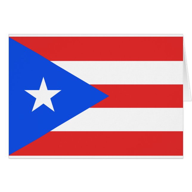 Tarjeta de felicitación de bandera de Puerto Rico (Anverso (Horizontal))