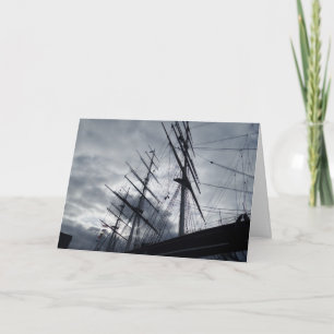 Tarjeta de felicitación de barco a vela