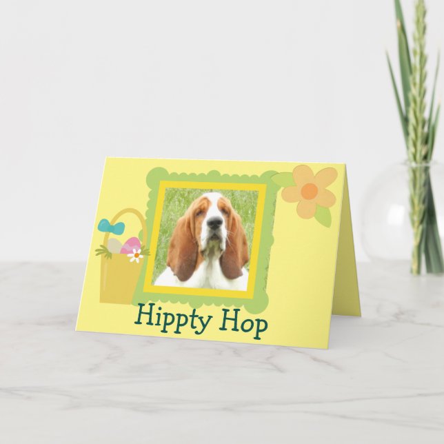 Tarjeta de felicitación de Basset Hound Pascua (Anverso)