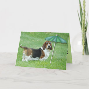 Tarjeta de felicitación de Basset Hound "sueño del