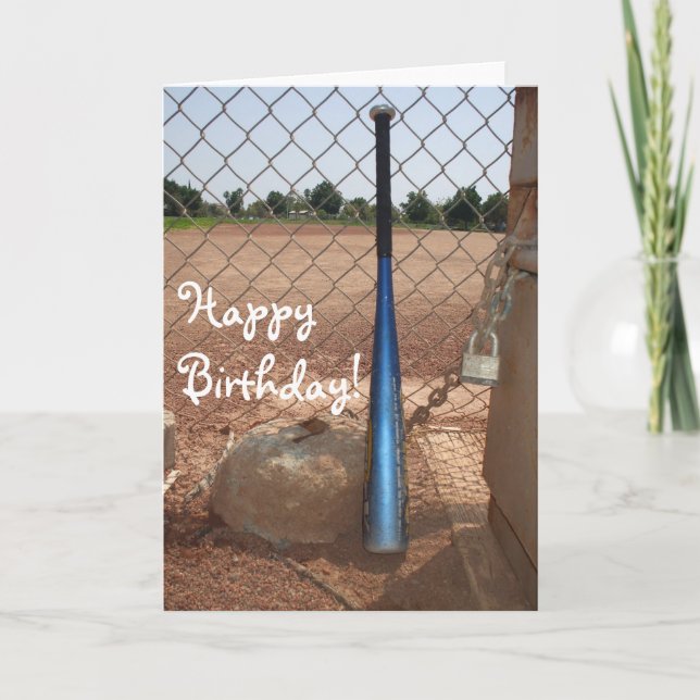 Tarjeta de felicitación de Bate de Béisbol Feliz C (Anverso)