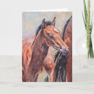 Tarjeta de felicitación de Bay Roan Foal All Ochas
