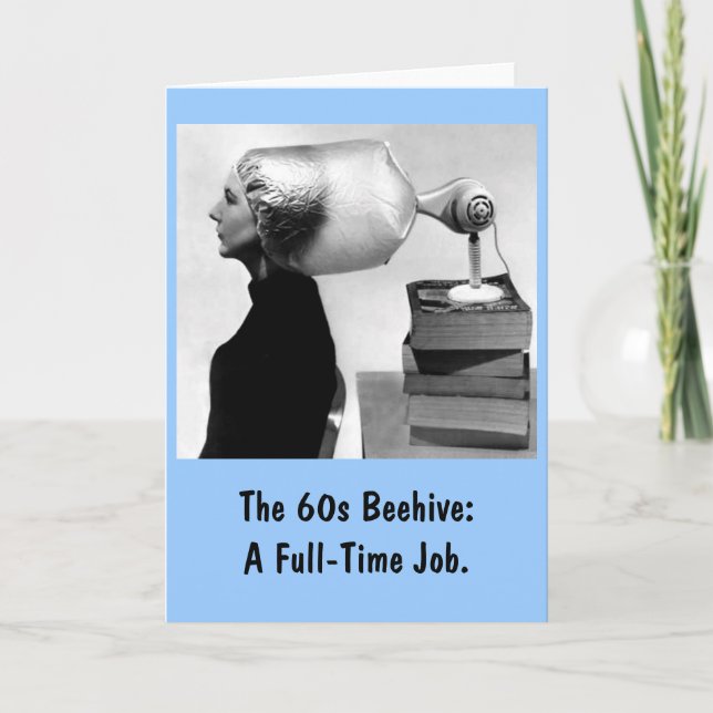 Tarjeta de felicitación de Beauty Shop 1960 (azul) (Anverso)