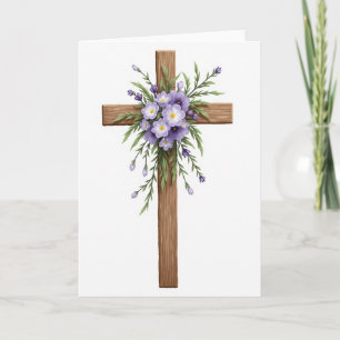 Tarjeta de felicitación de belleza floral de mader
