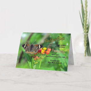 Tarjeta de felicitación de belleza para mariposa