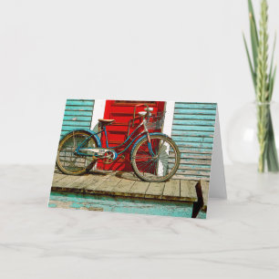 Tarjeta de felicitación de bicicleta antigua