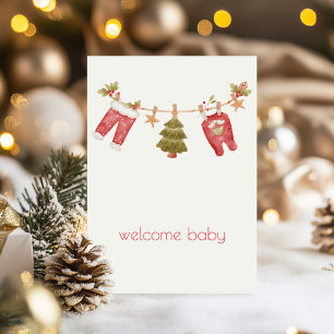 Tarjeta de felicitación de bienvenida de Santa Bab