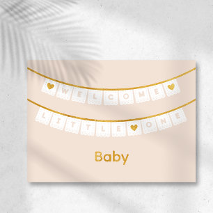 Tarjeta de felicitación de bienvenida para pequeño