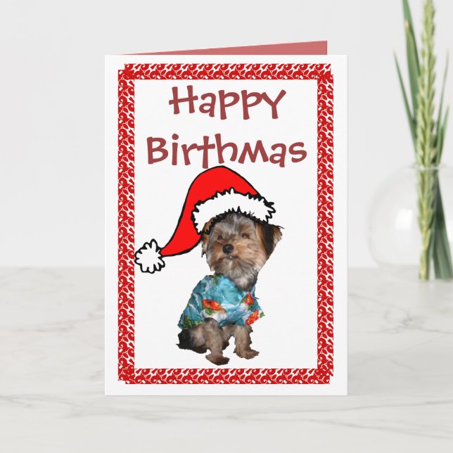 Tarjeta de felicitación de Birthmas Feliz (Anverso)