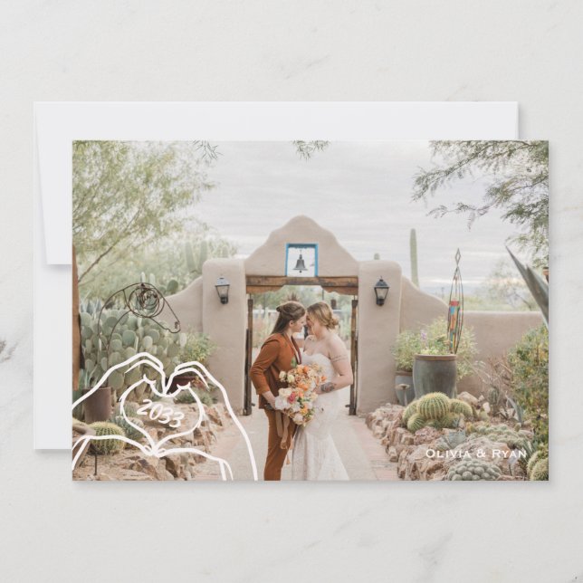 Tarjeta de felicitación de boda 5 fotos (Anverso)