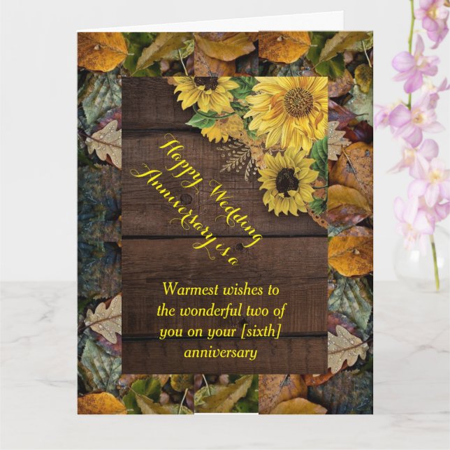 Tarjeta de felicitación de boda aniversario (Orquídea)