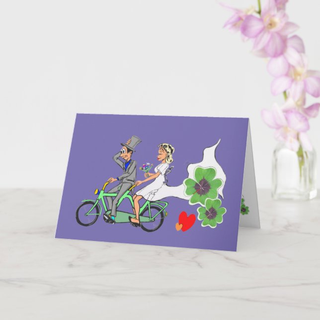 Tarjeta de Felicitación de Boda Color de Fondo Per (Orquídea)