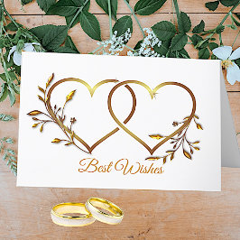 Tarjeta de Felicitación de Boda Corazones Florales