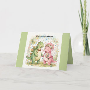 Tarjeta de Felicitación de Boda de Dinosaurio 