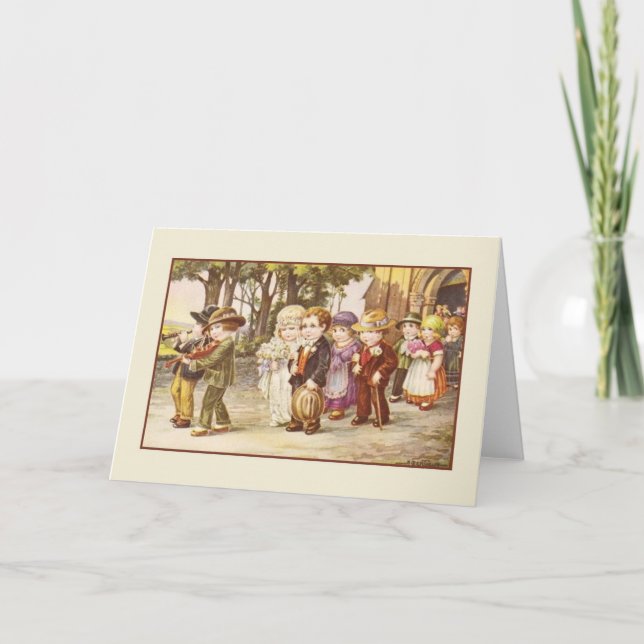 Tarjeta de felicitación de Boda del Viejo Mundo Vi (Anverso)