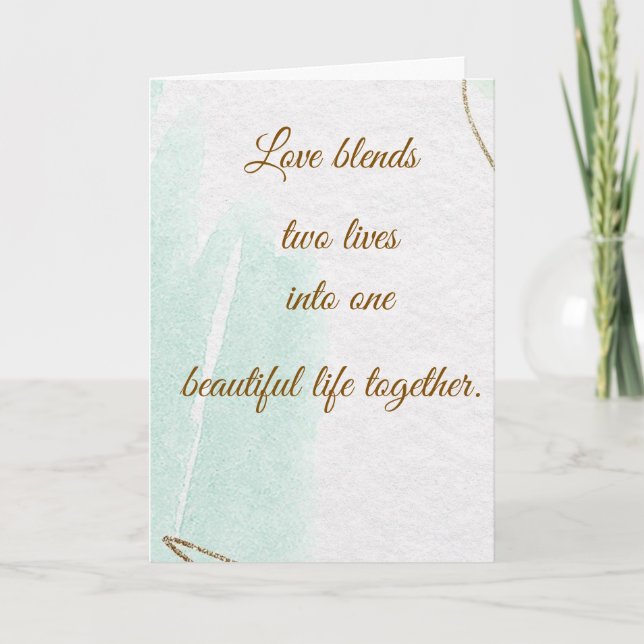 Tarjeta de Felicitación de Boda Elegante Amor (Anverso)