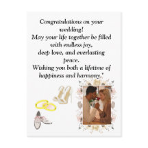 Tarjeta de Felicitación de Boda Elegante | Floral 