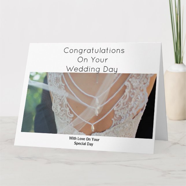 Tarjeta de felicitación de boda elegante personali (Anverso)