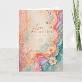 Tarjeta de Felicitación de Boda Floral de Amor Esc