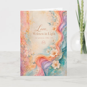 Tarjeta de Felicitación de Boda Floral de Amor Esc