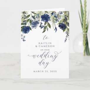 Tarjeta de Felicitación de Boda Flores Silvestres