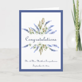 Tarjeta de Felicitación de Boda Lavanda Floral Nom