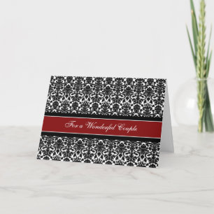 Tarjeta de Felicitación de Boda para Pareja Rojo N