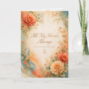 Tarjeta de Felicitación de Boda Romántica de Todo 