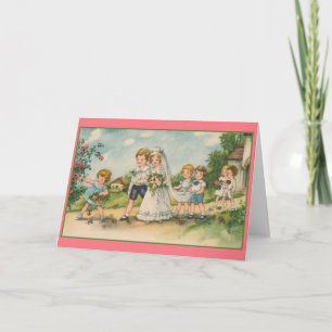 Tarjeta de felicitación de bodas de vintage