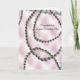 Tarjeta de Felicitación de Bodas Pretty Pearls