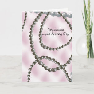 Tarjeta de Felicitación de Bodas Pretty Pearls