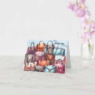Tarjeta de Felicitación de Bolso Chic Elegante