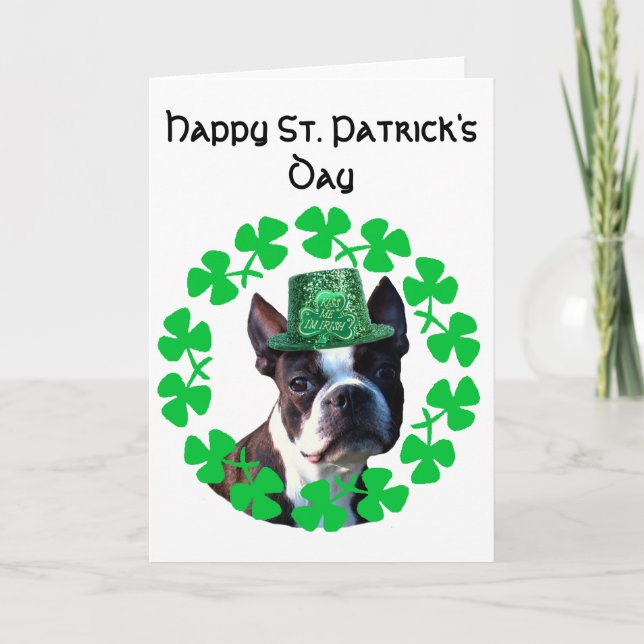 Tarjeta de felicitación de Boston Terrier del día (Anverso)