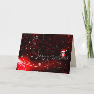 tarjeta de felicitación de búho de navidad