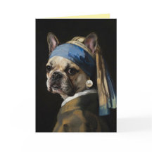 Tarjeta de felicitación de Bulldog Francés con una