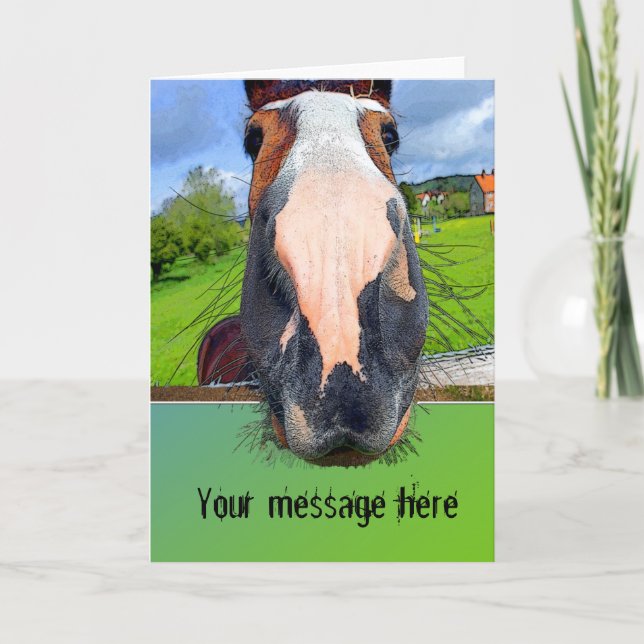 Tarjeta de felicitación de caballo adaptable (Anverso)