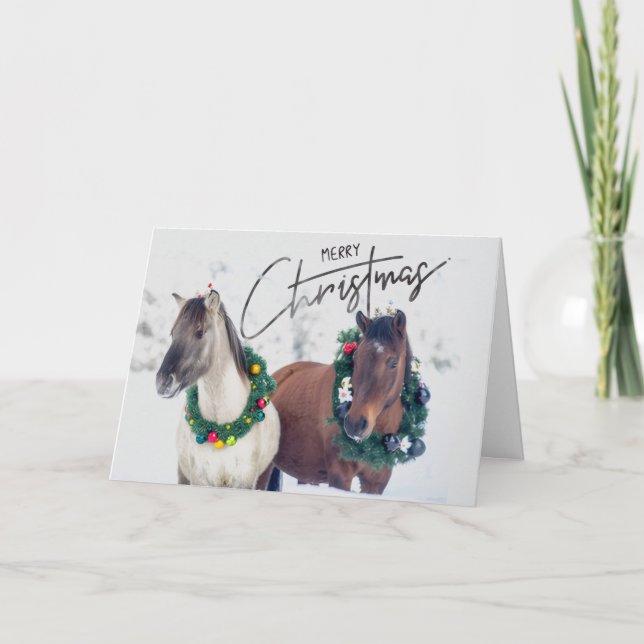 Tarjeta de Felicitación de Caballo de Navidad (Anverso)