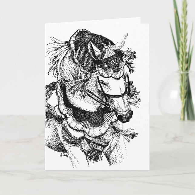 Tarjeta de felicitación de caballos árabe en blanc (Anverso)