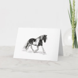 Tarjeta de felicitación de caballos gitanos negros