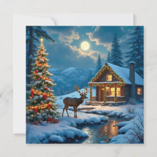 Tarjeta de felicitación de cabina de navidades