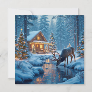 Tarjeta de felicitación de cabina de navidades