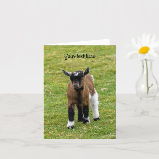 Tarjeta de felicitación de cabra enana (Planta pequeña)