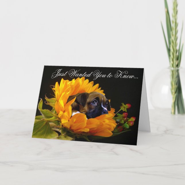 Tarjeta de felicitación de cachorro de Boxer (Anverso)