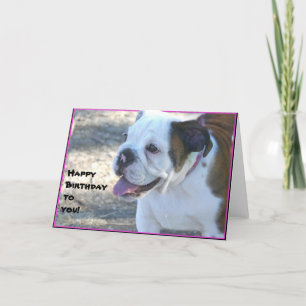 Tarjeta de felicitación de cachorro de bulldog de 