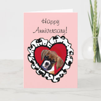 Tarjeta de felicitación de cachorro del Boxer Feli