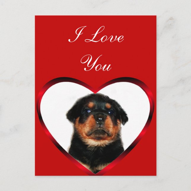 Tarjeta de felicitación de cachorro Rottweiler Te  (Anverso)