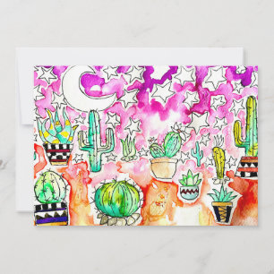 Tarjeta de felicitación de cactus