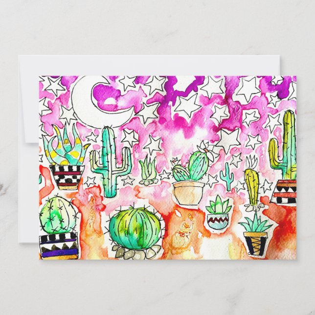 Tarjeta de felicitación de cactus (Anverso)