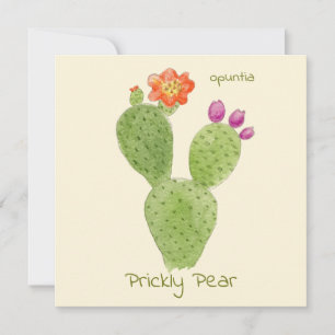 Tarjeta de felicitación de cactus de pera espinosa
