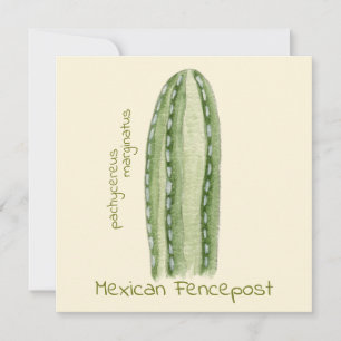 tarjeta de felicitación de cactus Fencepost mexica